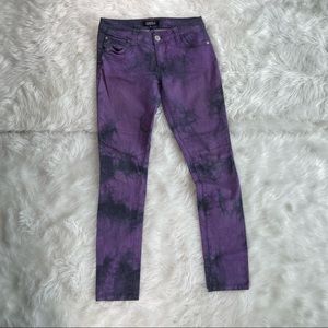 purple acid wash skinny jeans